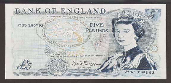 British Museum Boggs 5 Pound Front A red